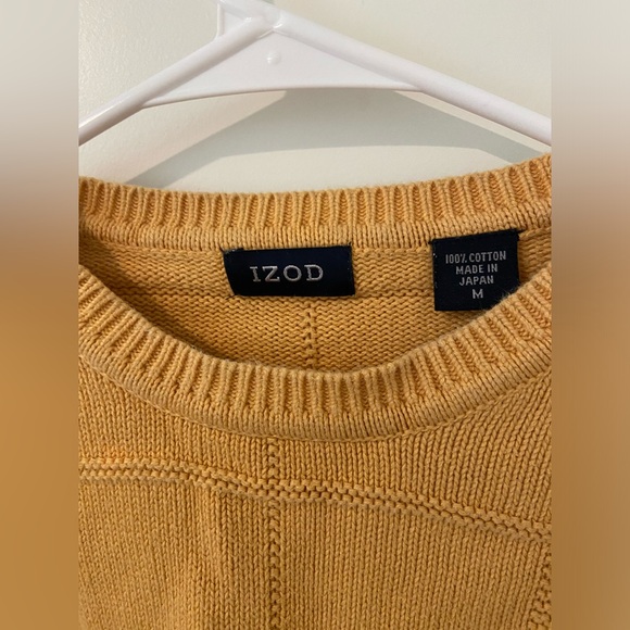 IZOD 100% Cotton Mustard Crop Sweater - Picture 4 of 5